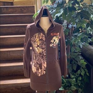 Ed Hardy long jacket zip hoodie